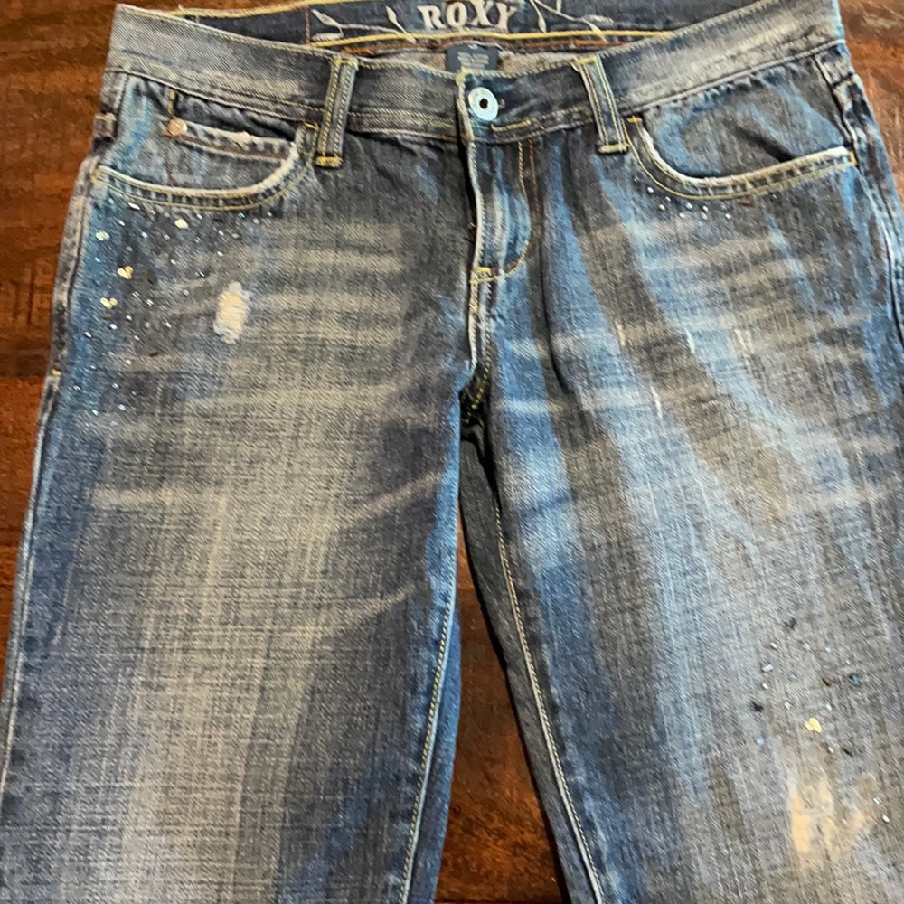 Roxy jeans. Never worn. Distressed denim.